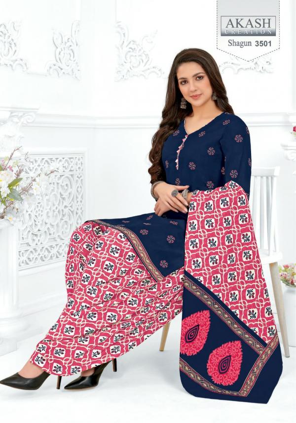 Akash Shagun Vol-35 Cotton Designer Patiyala Dress Material